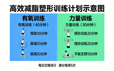 高效减脂塑形训练计划示意图 - 有氧与力量结合