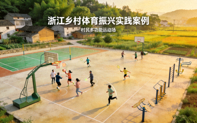 浙江乡村体育振兴实践案例 - 村民在多功能运动场活动