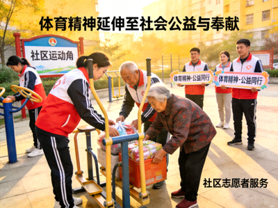 社区志愿者服务场景 - 体育精神延伸至社会公益与奉献