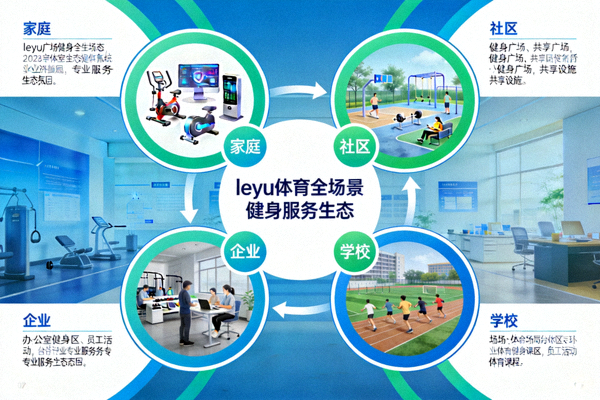 leyu体育全场景健身服务生态示意图 - 连接家庭、社区、企业、学校