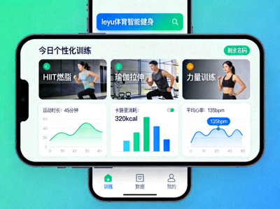 leyu体育智能健身App界面 - 个性化训练课程与数据追踪