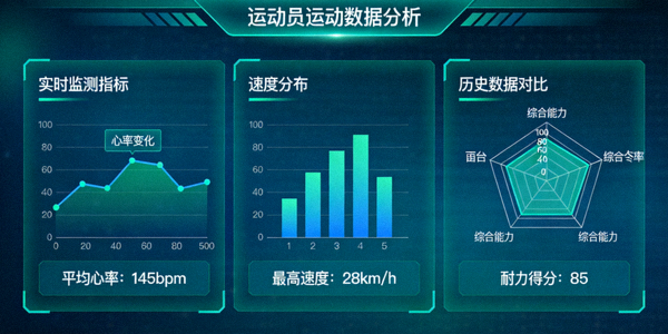 运动数据分析平台界面展示 - 图表化呈现运动员各项指标