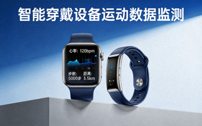 体育科技产品展示 - 智能穿戴设备监测运动数据