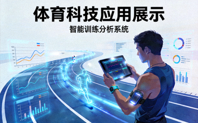 体育科技应用展示 - 运动员使用智能设备进行训练分析