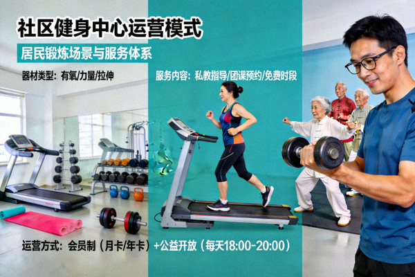 社区健身中心运营模式 - 居民在社区健身中心锻炼