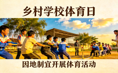 乡村学校体育日活动学生参与拔河比赛 - 因地制宜开展体育活动