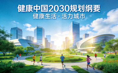 健康中国2030规划纲要宣传图片 - 象征健康与活力的城市景观