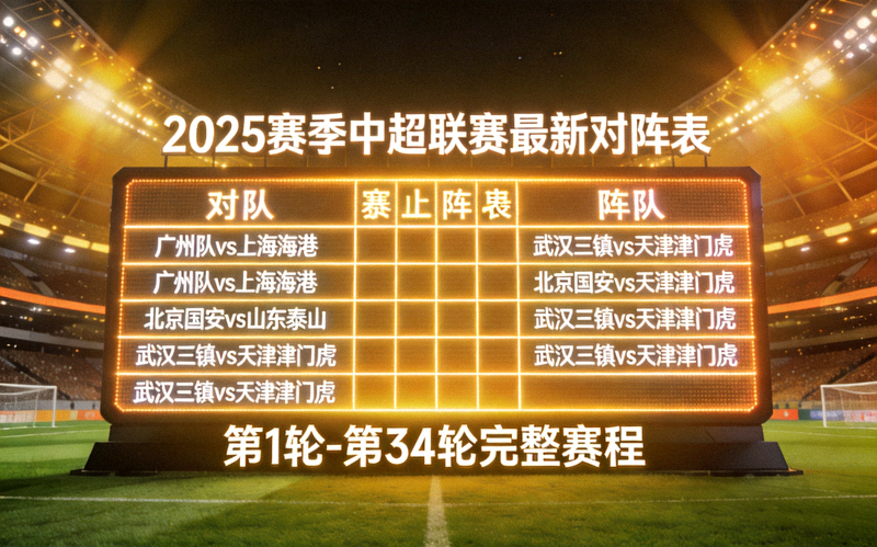 2025赛季中超联赛最新对阵表发布 - 足球场灯光璀璨