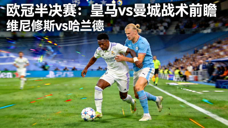 欧冠半决赛皇马对阵曼城战术前瞻 - 维尼修斯与哈兰德在球场上的对抗瞬间